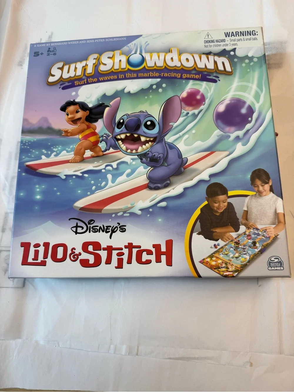 Disney Lilo & Stitch Surf Showdown Game - like new; small tear on side of box